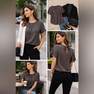 ANN TAYLOR Swiss Dot Sheer Blouse XS Petite | Tie Neck | NWT